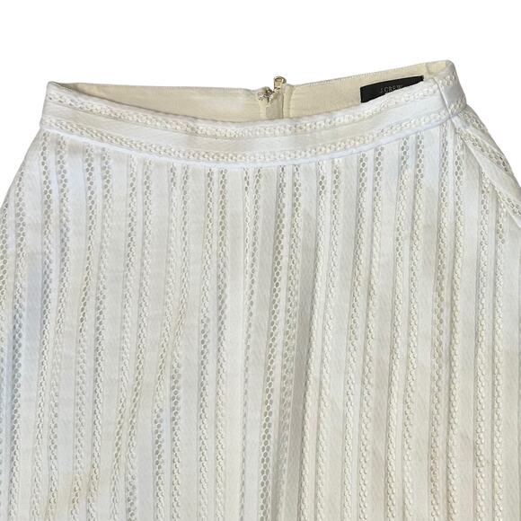 2/$30 J. Crew Striped Eyelet Skirt White C6005 Size 0 - Picture 5 of 12